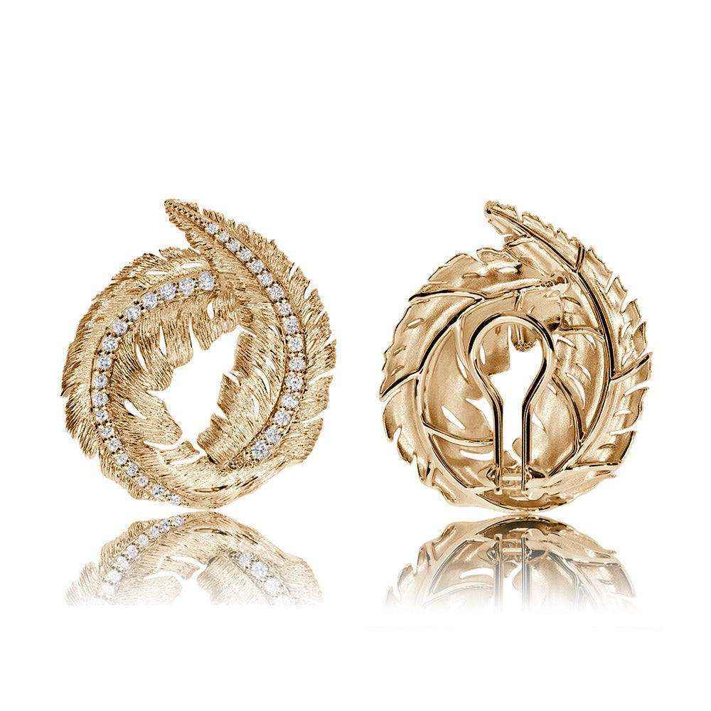 CURLED LEAF EARRINGS 18K YELLOW GOLD