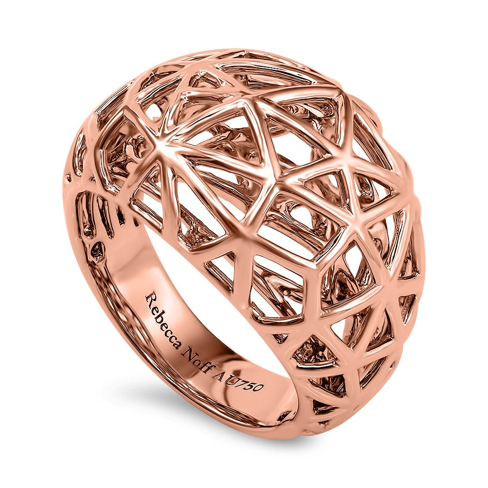 THE NEST RING WITH HIGH POLISH FINISH 18KRG